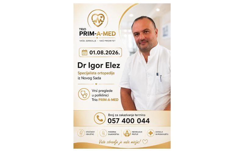 Pobrinite se za zdravlje svojih kostiju i zglobova uz stručni pregled ortopeda u Poliklinici TRIO Prim-A-Med!