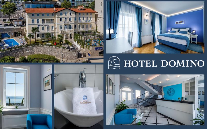 Hotel Domino 4* pruža miran i elegantan ambijent u neposrednoj blizini mora i šetnice Lungomare, savršen za ugodan odmor u Opatiji!