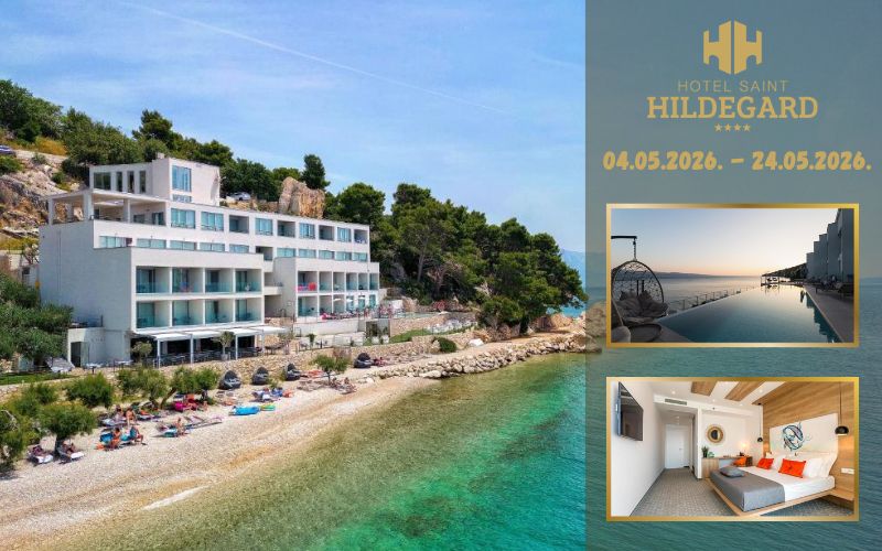 Zakoračite u svijet elegancije i potpunog užitka – priuštite sebi odmor iz snova na Jadranu uz vrhunski luksuz i nezaboravne poglede u Hotelu Saint Hildegard 4* u Omišu!