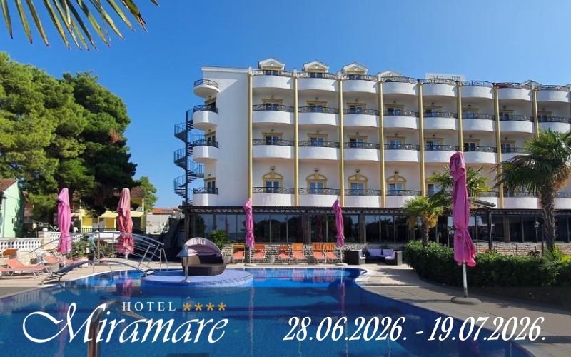 Zakoračite u svijet užitka i provedite nezaboravne trenutke u Vodicama, gdje vas očekuju mediteranski ugođaj, blizina mora i udobnost Hotela Miramare 4*!